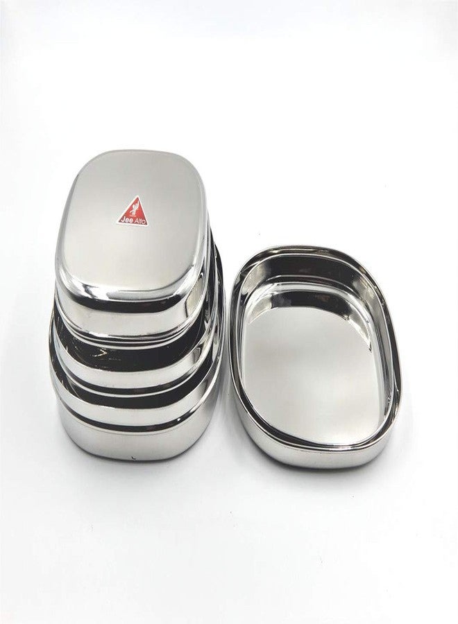 JEE ALTO Stainless Steel Sleek Square Lunch Dabba/Sandwich Box/Storage Container Set of 3 Pcs (275 ml, 350 ml, 450 ml) - Image 3