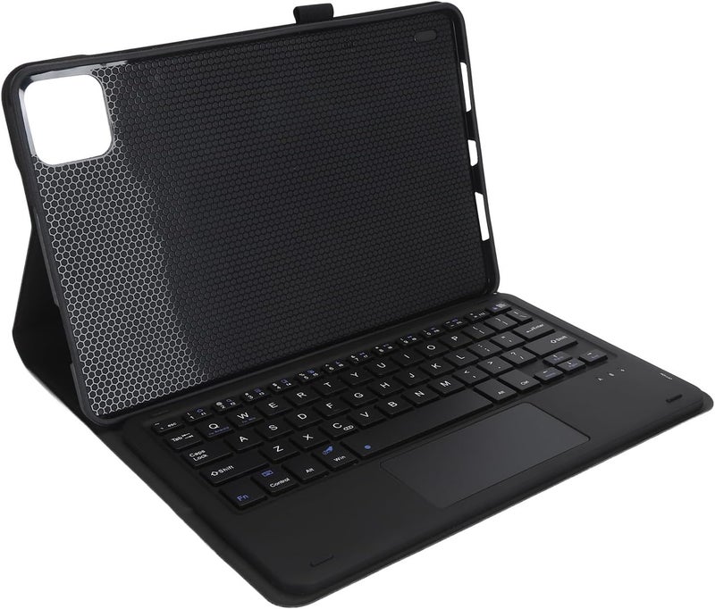 حافظة لوحة مفاتيح بلوتوث لاسلكية رفيعة من البولي يوريثان لجهاز Pad 6 و Pad 6 Pro مقاس 11 بو��ة 2023، قابلة للفصل مع لوحة لمس وامتصاص مغناطيسي، متوافقة مع iOS، مقاومة للخدوش (أسود) - Image 2
