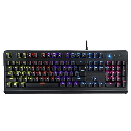 Inland ProHT Rainbow LED Backlit USB Wired Keyboard with Blue Switches,Durable ABS Keycaps/Anti-Ghosting/Spill-Resistant Mechanical Keyboard for PC Mac Xbox Gamer - Image 3
