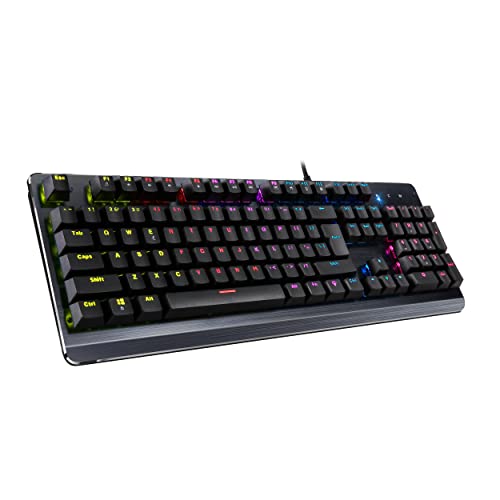 Inland ProHT Rainbow LED Backlit USB Wired Keyboard with Blue Switches,Durable ABS Keycaps/Anti-Ghosting/Spill-Resistant Mechanical Keyboard for PC Mac Xbox Gamer - Image 4