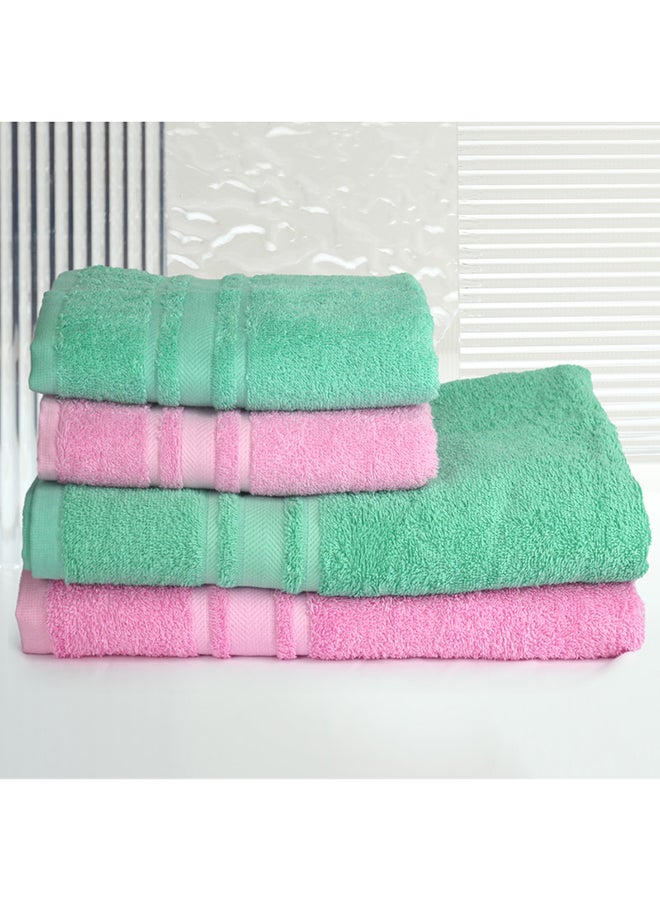 White Rose 4 Piece Bathroom Towel Set Sir Henry 450 Gsm 100% Cotton Terry 2 Bath Towel 70X140 Cm & 2 Hand Towel 50x90 cm Assorted Color Soft Feel Super Absorbent  - Image 4