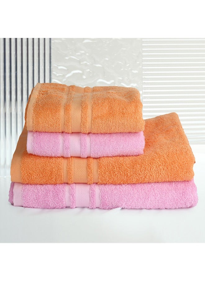 White Rose 4 Piece Bathroom Towel Set Sir Henry 450 Gsm 100% Cotton Terry 2 Bath Towel 70X140 Cm & 2 Hand Towel 50x90 cm Assorted Color Soft Feel Super Absorbent  - Image 5