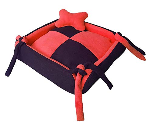 KOZI PET Dogs Bed Reversible Ultra Soft Bed with Pillows Size-Small Color (Red) - Image 2