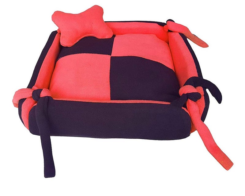 KOZI PET Dogs Bed Reversible Ultra Soft Bed with Pillows Size-Small Color (Red) - Image 5