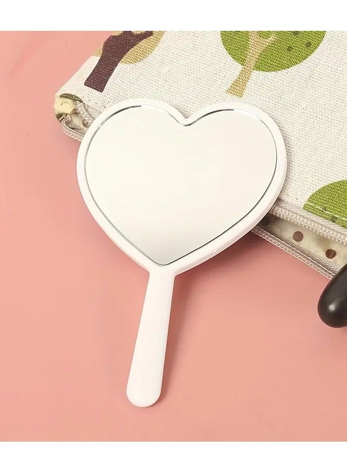 Rozino Portable Heart-Shaped Handheld Makeup Mirror - Compact, No-Battery Needed, Ideal for On-the-Go Touch-Ups & Travel - Image 2