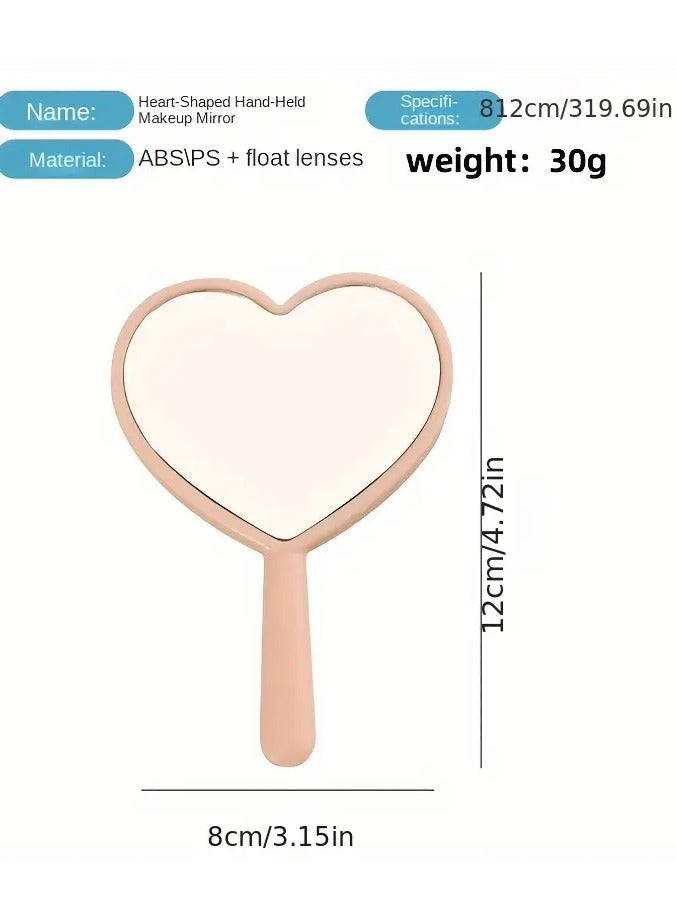 Rozino Portable Heart-Shaped Handheld Makeup Mirror - Compact, No-Battery Needed, Ideal for On-the-Go Touch-Ups & Travel - Image 4