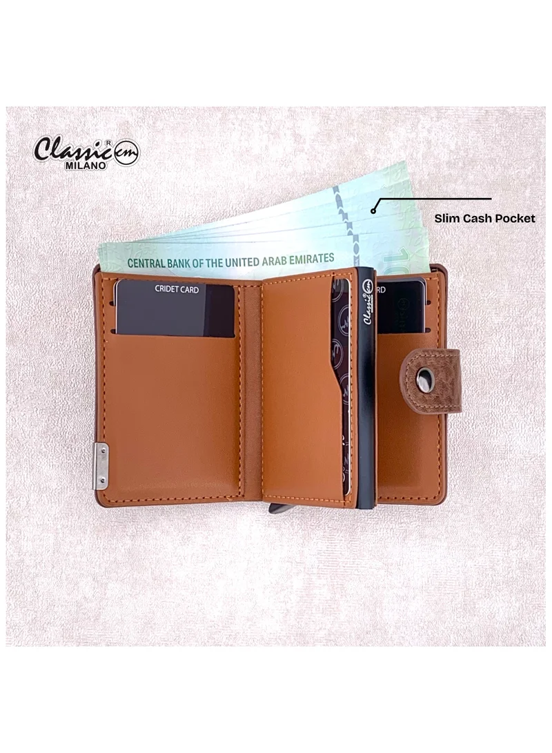 Classic Milano Dark Brown (W-956-2#-1556) Classic Milano RFID Blocking Faux Leather Wallet for Men and Women | Card Holder Wallet Pop-up, Credit Card Holder for Men | Wallet for Men & Women’s Card Wallet for Men | Best Price UAE