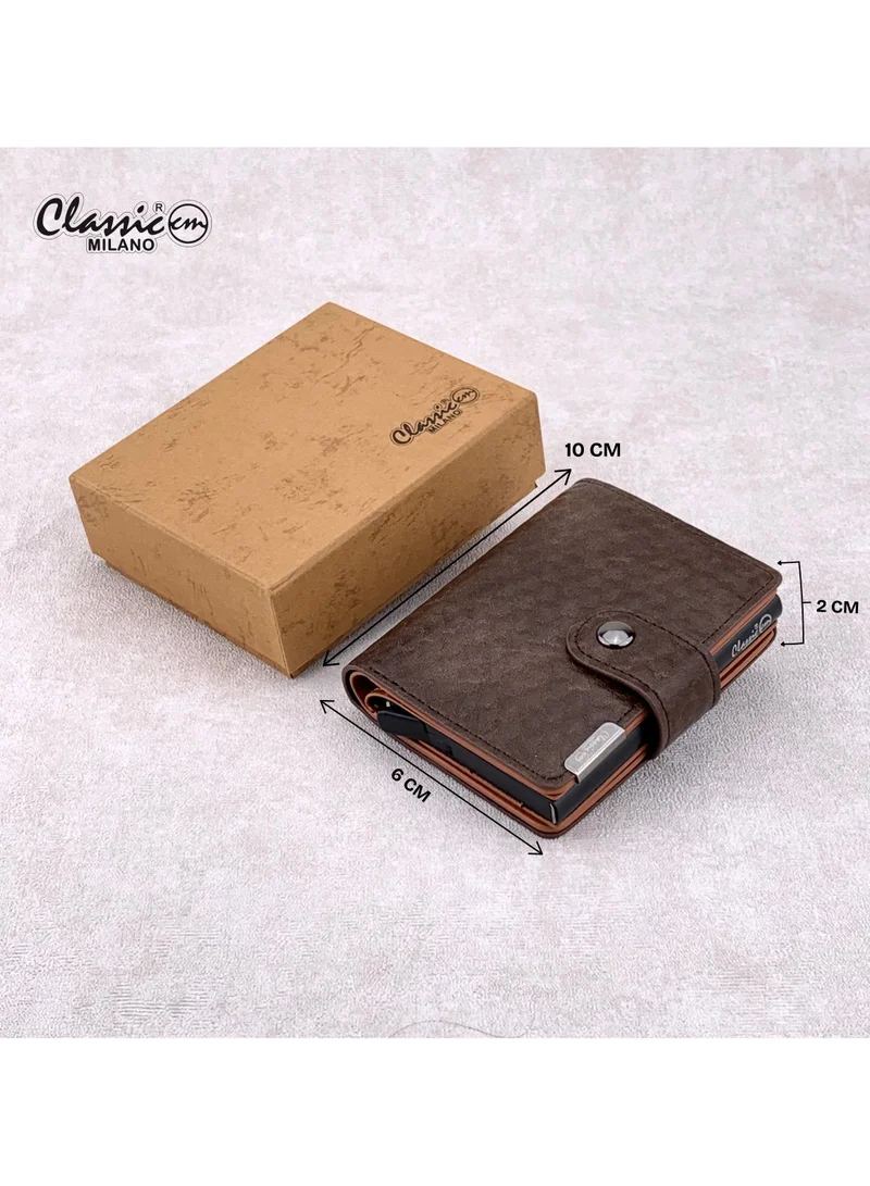 Classic Milano Dark Brown (W-956-2#-1556) Classic Milano RFID Blocking Faux Leather Wallet for Men and Women | Card Holder Wallet Pop-up, Credit Card Holder for Men | Wallet for Men & Women’s Card Wallet for Men | Best Price UAE