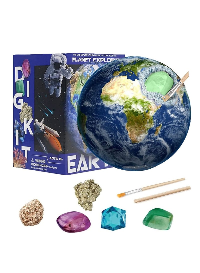 UKR Earth Digging Toys Gems Kit – STEM Educational Geology Set for Kids – Treasure Hunt Digging Rocks and Gems - Image 1