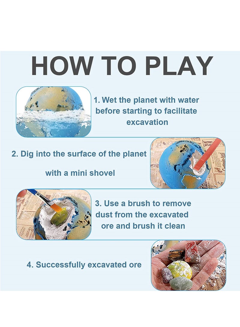 UKR Earth Digging Toys Gems Kit – STEM Educational Geology Set for Kids – Treasure Hunt Digging Rocks and Gems - Image 3