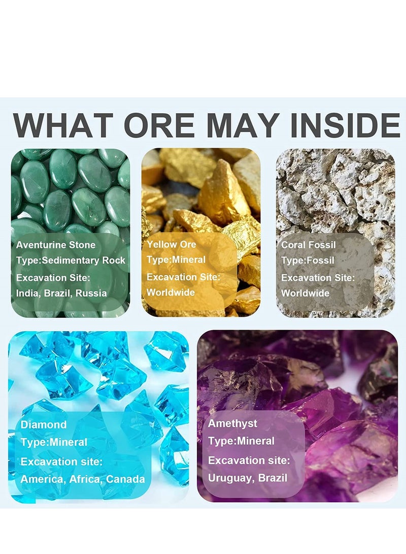 UKR Earth Digging Toys Gems Kit – STEM Educational Geology Set for Kids – Treasure Hunt Digging Rocks and Gems - Image 4