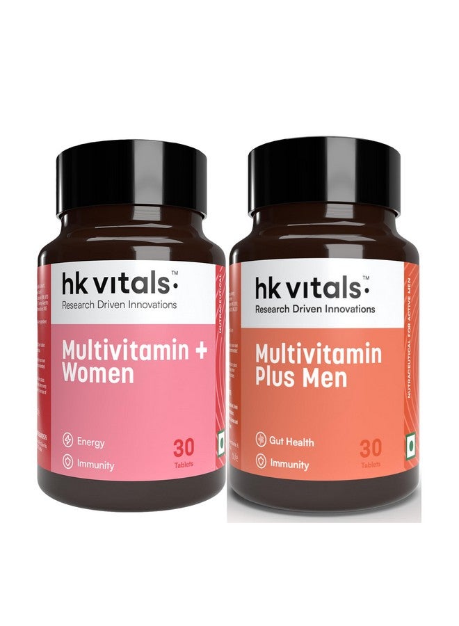 HEALTHKART هيلث كارت hk فيتالز متعدد الفيتامينات بلس للنساء والرجال (2x30 قرص) حزمة كومبو | للطاقة، المناعة، الأمعاء، القلب، المفاصل وصحة الجلد - Image 1