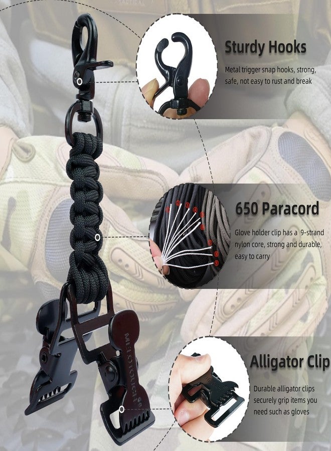 MELOTOUGH Tactical Glove Clip Work Glove Holder with 2 Alligator Clips for Tool Belt,Tactical Bag,Outdoor Accessory(Black 2pcs) - Image 3