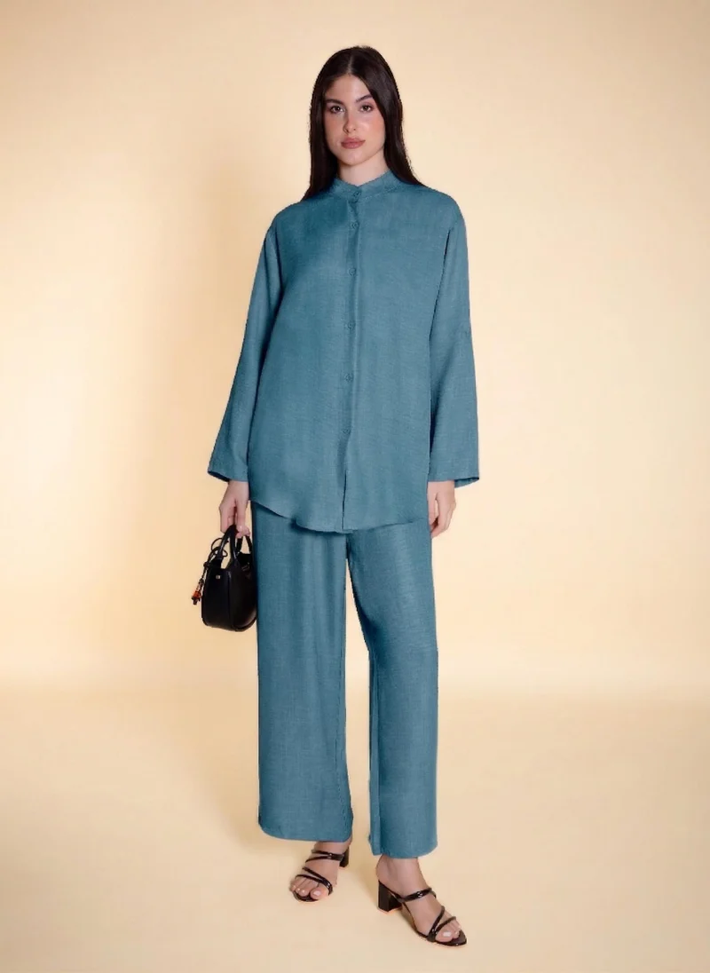 SHAPES STAND COLLAR SHIRT SET