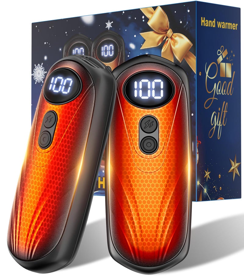 Funaudio Hand Warmers Rechargerable 2 Pack - 6000mAh Electric AI Handwarmers with LED Display, 5-Level, 2 in 1 Portable Heater, Warm Gifts for Women/Men/Golf/Camping/Hunting/Travel/Outdoor/Indoor - Image 1