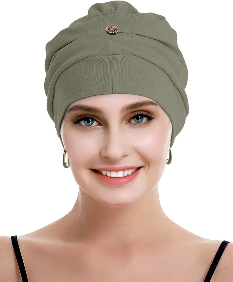 osvyo Cotton Chemo Turbans for Women Cancer Hairloss hat - Cotton Lightweight Headwear Sealed Packaging - Image 3