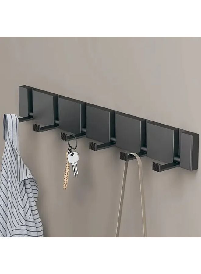 4 Hooks Milky Wall Mounted No Drill Coat Hanger For Keys Umbrellas Towels - Image 2