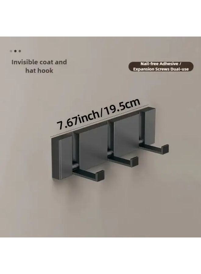 4 Hooks Milky Wall Mounted No Drill Coat Hanger For Keys Umbrellas Towels - Image 4