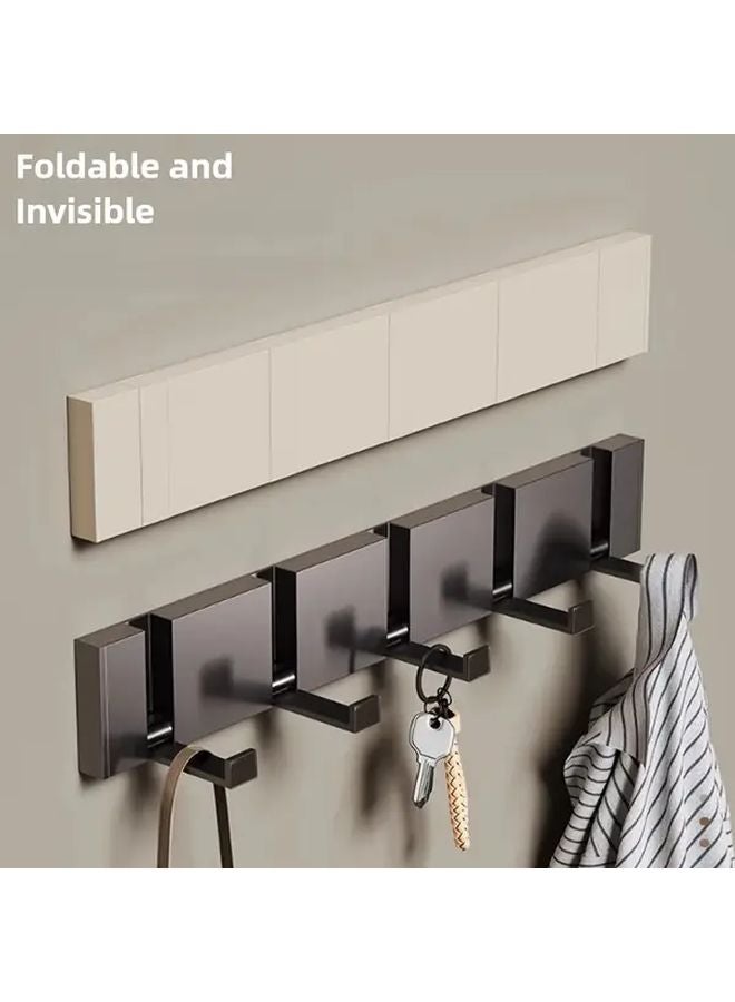 4 Hooks Milky Wall Mounted No Drill Coat Hanger For Keys Umbrellas Towels - Image 3