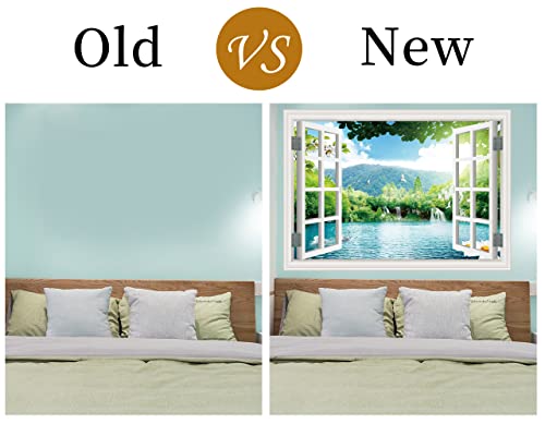 FLFK Fake Window Wall Sticker - Landscape Faux Window Wall Mural for Wall Decor, Stick and Peel Wall Decals,48"x32",Set of 2 Sheets - Image 5
