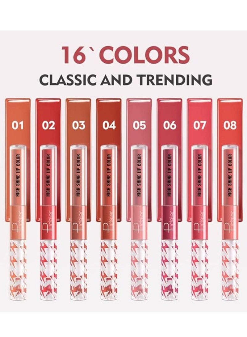 بوداير ملمع شفاه عالي اللمعان مع زيت شفاه شفاف بلون ثابت ، أحمر شفاه سائل مزدوج النهاية يدوم حتى 12 ساعة ، خفيف الوزن وغير لزج ، 2 مل (07) - Image 5