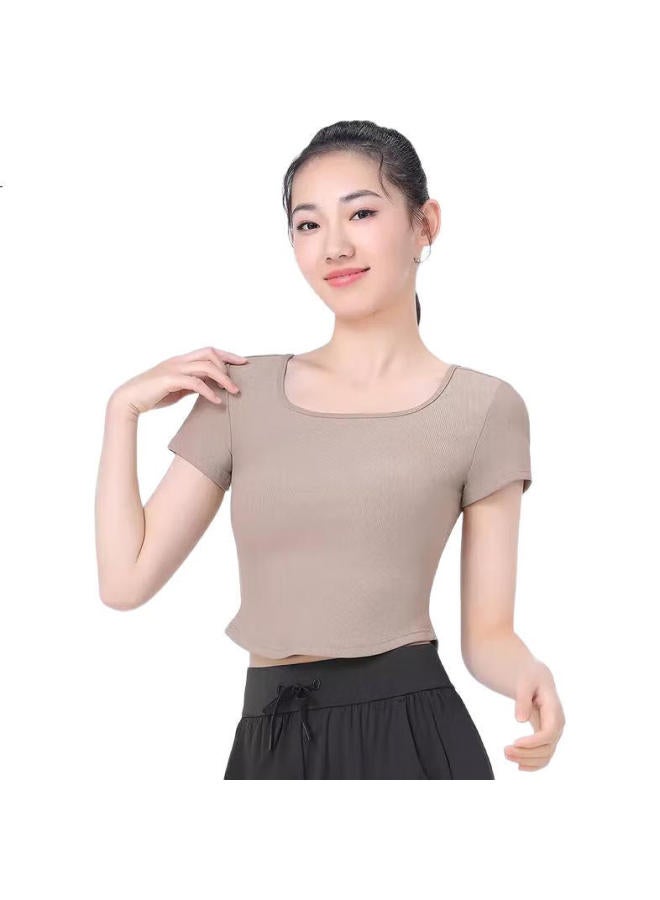 Camel Women'S Yoga Top, Short-Sleeved, Breathable, Quick-Drying, Running Shirt, Fitness Wear, Lightweight Sports T-Shirt, Y24Bat6009 - Image 1