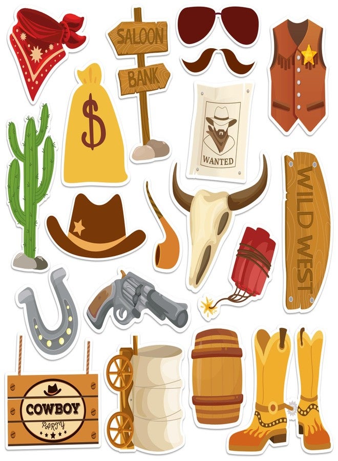 Glodecart 76PCS Western Cowboy Cutouts for Birthday Decorations, Rodeo Cowboy Boot Hat Bounty Hunter Wild West Theme Cut-Outs for Western Party Decorations Wall Decor Baby Shower Party Supplies Favors - Image 1