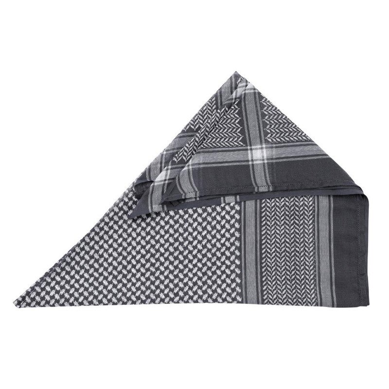 اليرموك شماغ الكوفية التقليدي – حجاب عربي قطني للرجال والنساء (أسود وأبيض) - Image 3