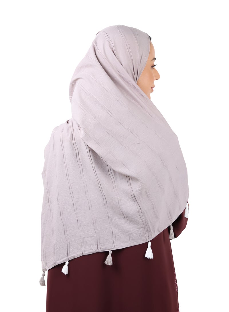 جميلة وشاح قطني مجعّد مع حواف شرّابات - تاوب موف - Image 3