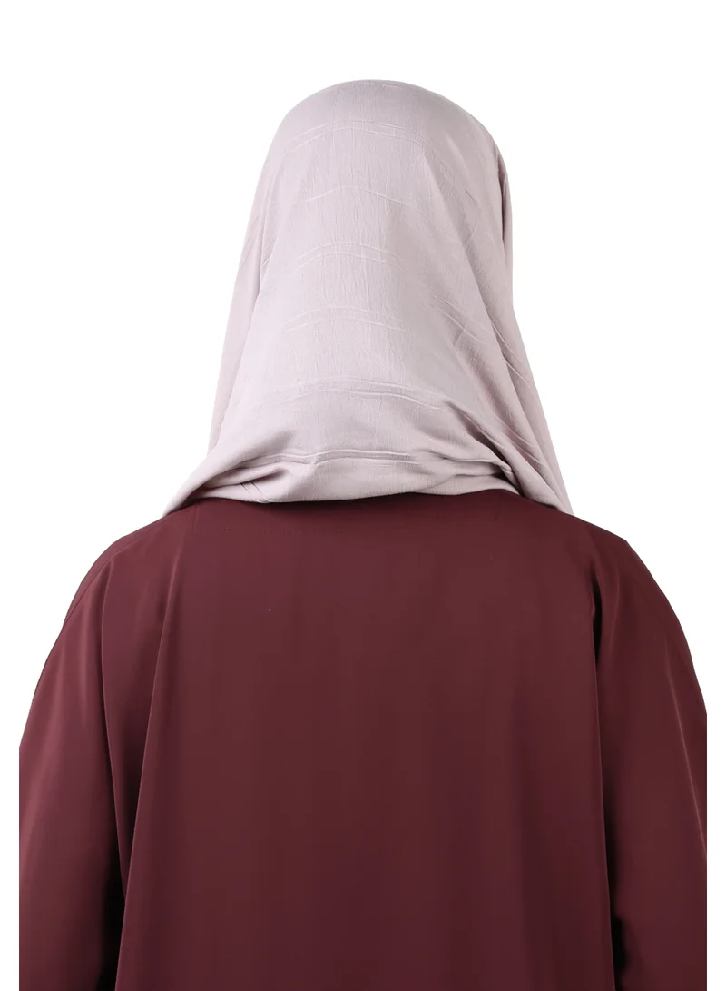 Jameela  Crinkle Cotton Scarf with Tassel Trim (Mauve Taupe) for Women | Best Price UAE