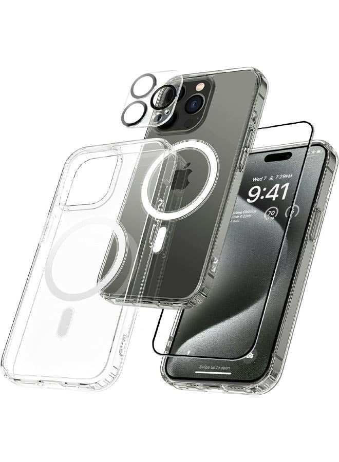 S-TOP Full protection package for iPhone 15 Pro with a cover that supports wireless charging (MagSafe), complete protection for your device against scratches and falls (7in1) original package from S-TOP  - Image 4