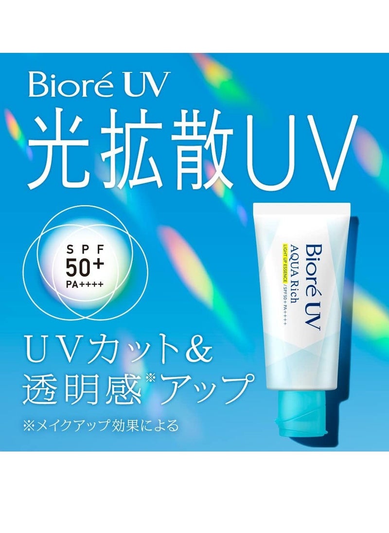 Biore Bioré UV Aqua Rich Light Up Essence 70g SPF50 + PA ++++ Sunscreen  - Image 4