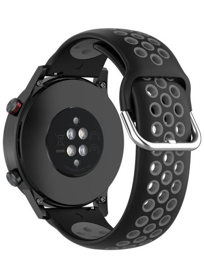 NIBEMINENT Clasp Sport Wrist Strap Watchband For Huawei Honor Magic Watch 2 46mm Black/Grey - Image 2