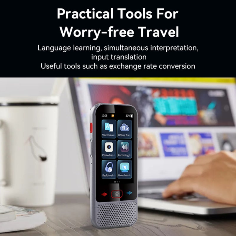 Bisofice Portable Language Translator Device: 3.1-Inch IPS Screen, 0.2s Quick Accurate Translation - 139 Online 14 Offline Languages, Photo Translation for Travel Business Trips - Image 3