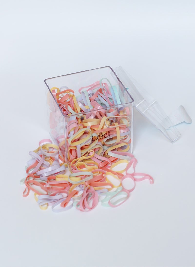 Lelet 600 Pcs Multi-Color Mini Elastic Hair Ties – Soft Rubber Bands for Baby Girls & Kids | No Pull Ponytail Holders | Gentle, Durable Polybands with Compact Storage Box | Hair Accessories for Toddlers - Image 1