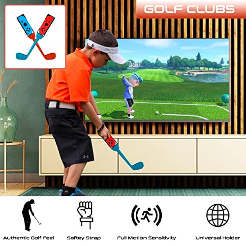 Orzly Switch Sports Games 2024 Accessories Bundle Pack for Nintendo Switch & Switch OLED with Tennis Rackets, Golf Clubs, Chambara Swords, Soccer Leg Straps & Joycon Grips - With Carry Bag - Image 4