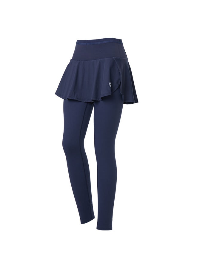 Full Waist Pocket Trousers High Waist Abdominal Fake Two-piece Running Quick-drying Sports Pants Autumn And Winter Fleece-lined Thickened Yoga Pants