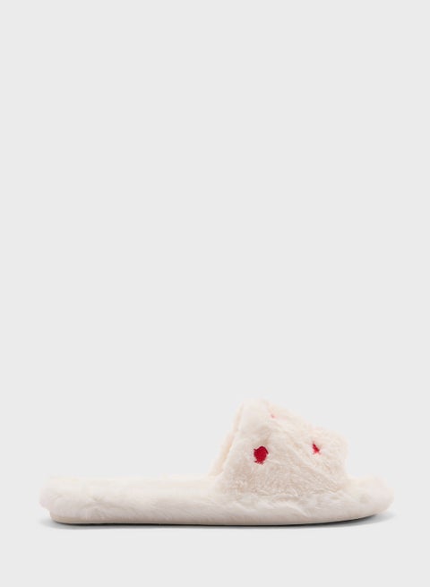 Heart Fluffy Bedroom Slippers