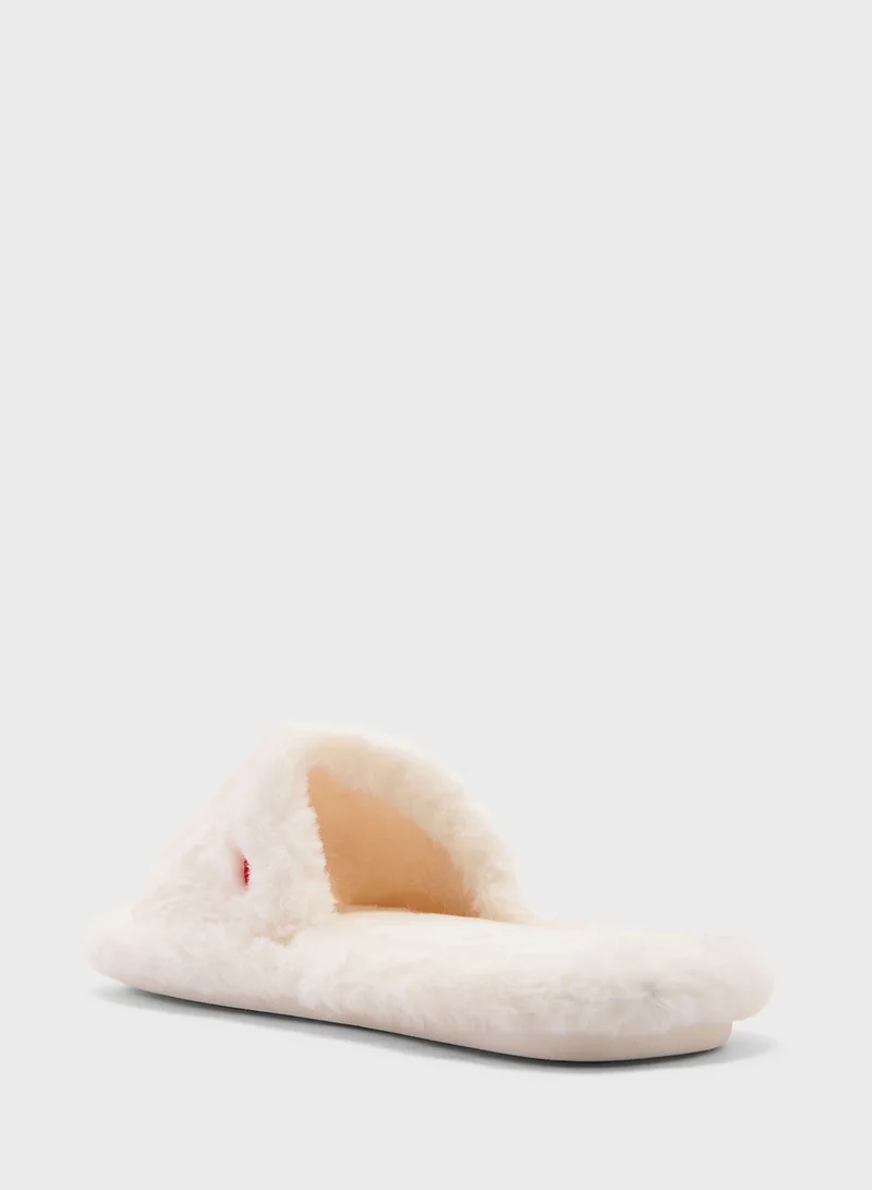 Ginger Heart Fluffy Bedroom Slippers