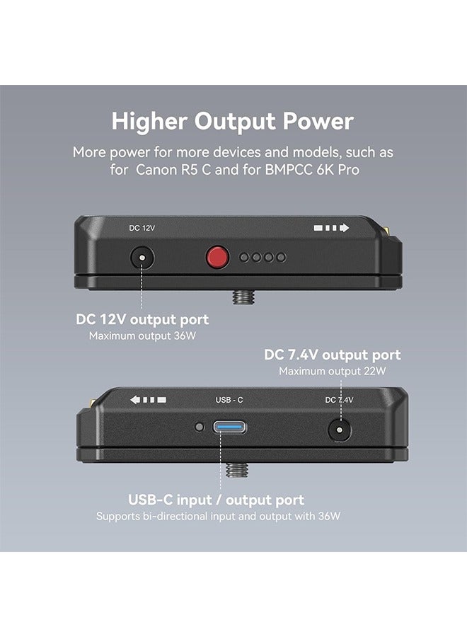 SmallRig NP-F Battery Adapter Mount Plate for Canon EOS R5, R5 C and BMPCC 4K, 6K, 6K Pro, with USB-C Port and Dual DC Outputs Compatible with NP-F970, NP-F550, NP-F770-3168B - Image 5