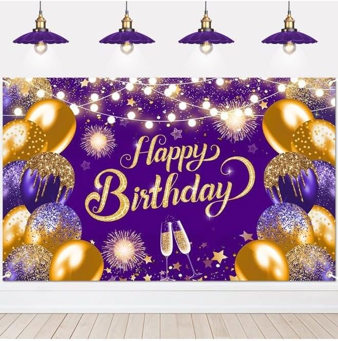 أي آر إس جرافيكس ARS Graphics Happy Birthday Backdrop Banner - 6x4 Feet Photography Background For Parties