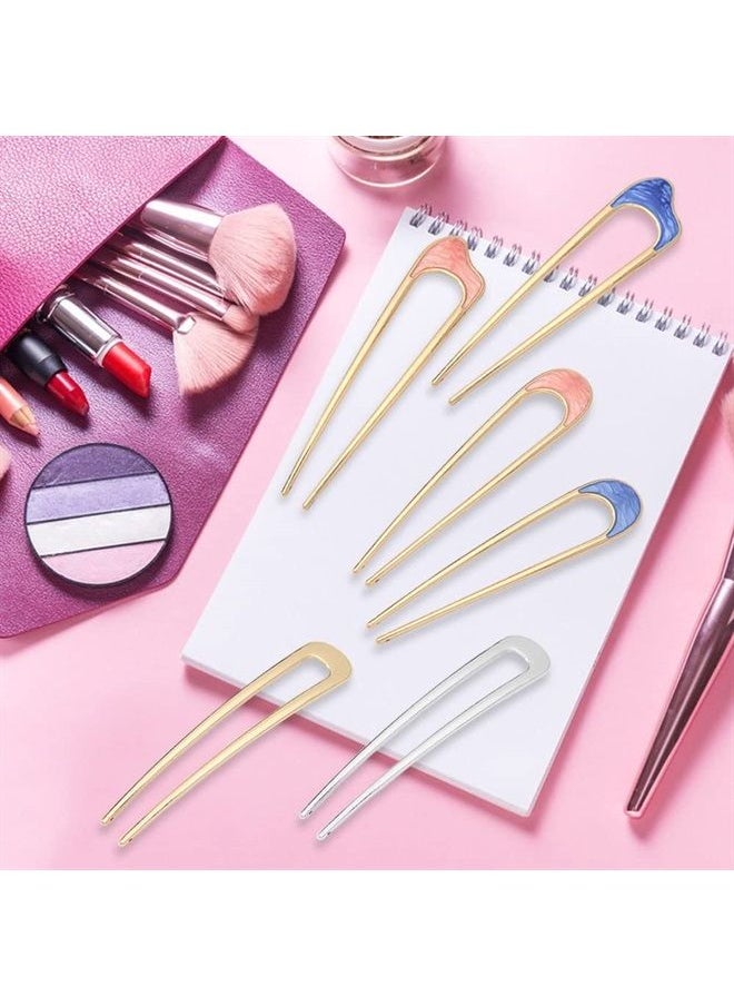 DanziX - 12Pcs U Shaped Hair Pins,DanziX Vintage Metal Hair Pins French Hair Pins Fork Sticks Hair Chignon Hair Chopsticks Hair Styling Accessory for Woman Girls - Image 1
