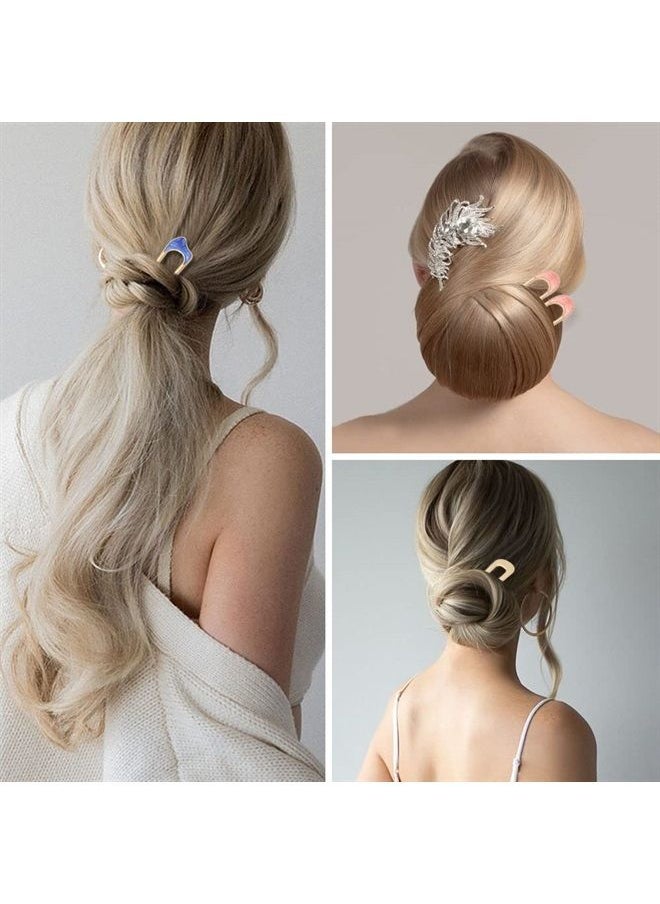 DanziX - 12Pcs U Shaped Hair Pins,DanziX Vintage Metal Hair Pins French Hair Pins Fork Sticks Hair Chignon Hair Chopsticks Hair Styling Accessory for Woman Girls - Image 1