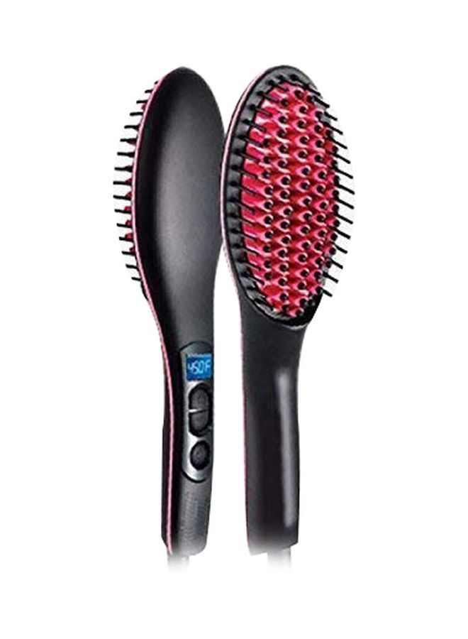 NIBEMINENT Hair Straightener Brush Pink/Black - Image 1