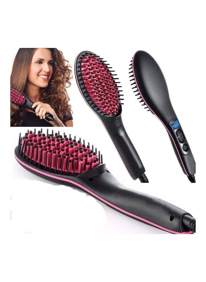 NIBEMINENT Hair Straightener Brush Pink/Black - Image 2