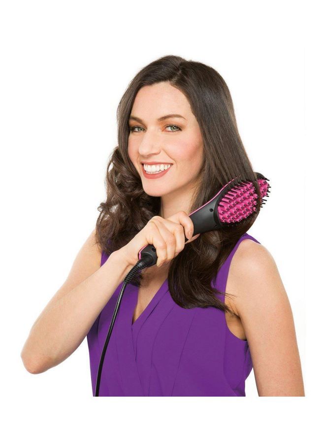 NIBEMINENT Hair Straightener Brush Pink/Black - Image 3
