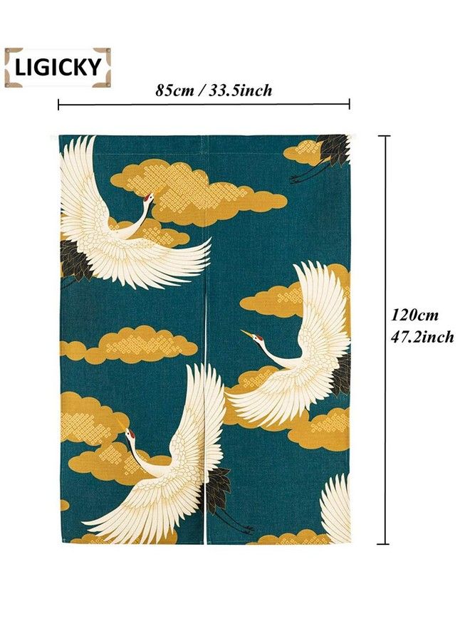LIGICKY Noren Japanese Style Doorway Curtain Cranes Printed Window Treatment Door Tapestry For Home Decoration 33.5" Width X 47.2" Long - Image 5