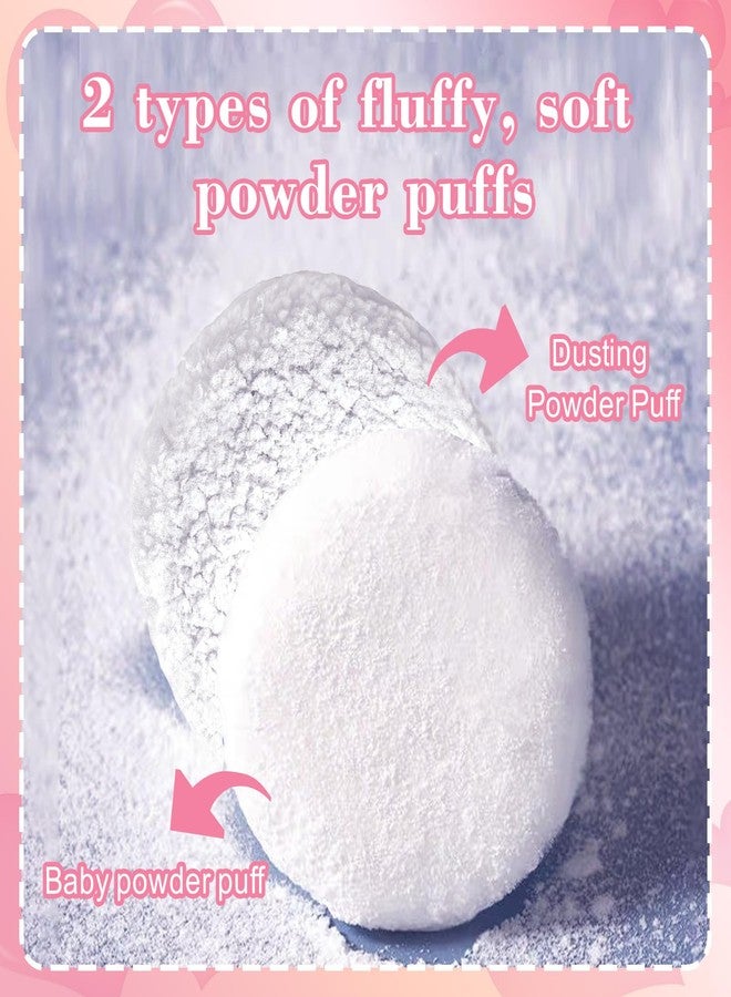 Rimoev 2 Pcs Body Powder Puff Set, 2 Extra Soft 6-Inch White Powder Puffs (3-Inch & 1.5-Inch Thick) with Storage Box, for Baby Powder & Finishing Powder, Gentle Face & Body Application - Image 4