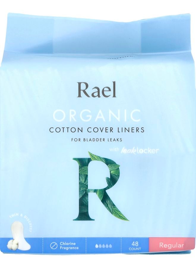 Organic Cotton Cover Liners For Bladder Leaks Regular 48 Count