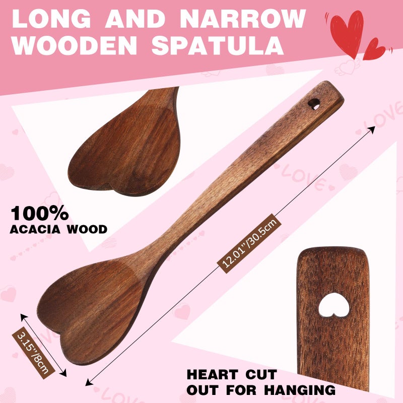 Baderke Heart Spoon Rest Set for Cooking Acacia Valentines Heart Spoon Set Valentines Mother's Day Gifts for Hostesses Cooks Wife Moms - Image 3